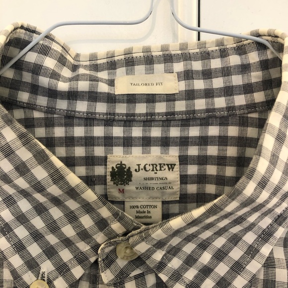 Jcrew Tailored fit Gingham casual shirt - grey M - Picture 2 of 2